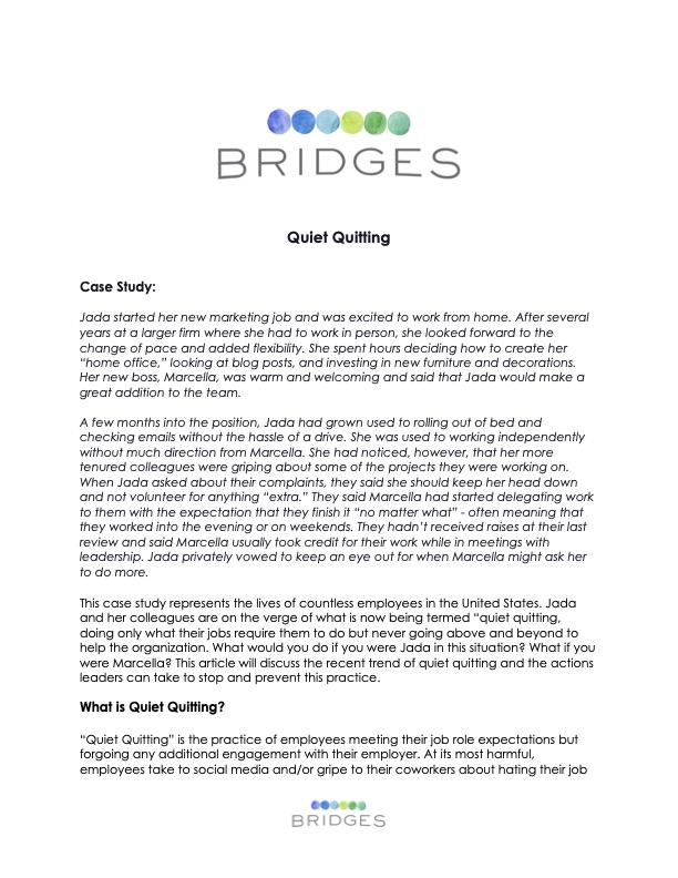 Quiet Quitting: What it is, and How to Manage it